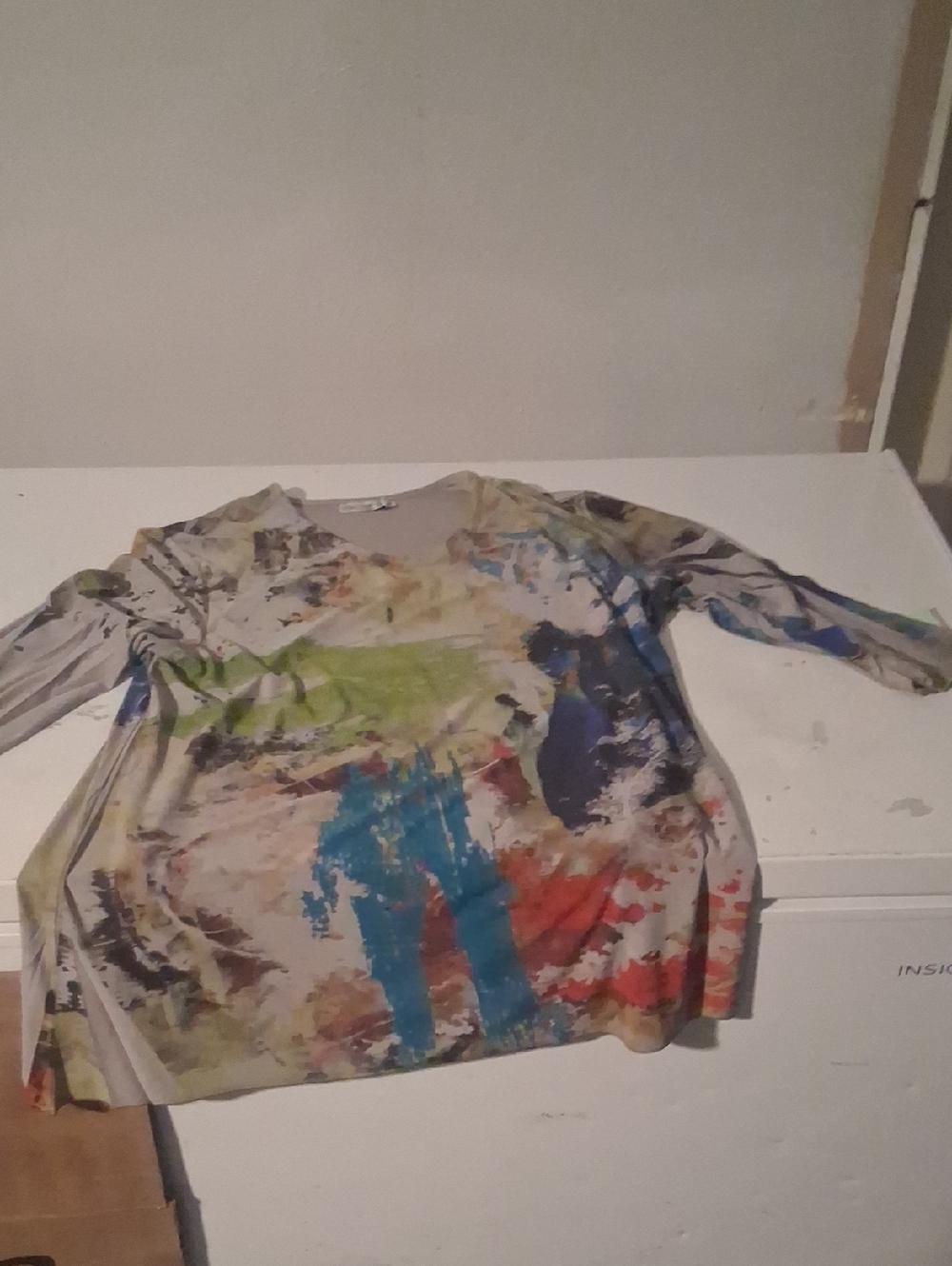 Sole Dione Studio Abstract Paint Splash Tunic Top 1X - Picture 2 of 6